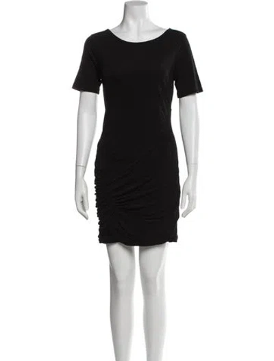 Pre-owned Theory Bateau Neckline Mini Dress In Black