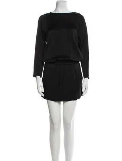 Pre-owned Theory Bateau Neckline Mini Dress In Black