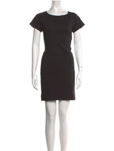 Pre-owned Theory Bateau Neckline Mini Dress In Black