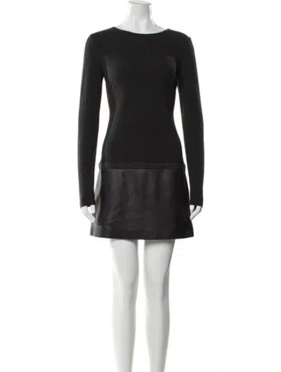 Pre-owned Theory Bateau Neckline Mini Dress In Black