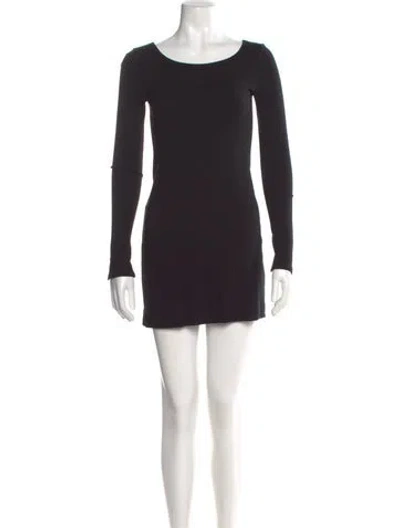 Pre-owned Theory Bateau Neckline Mini Dress In Black