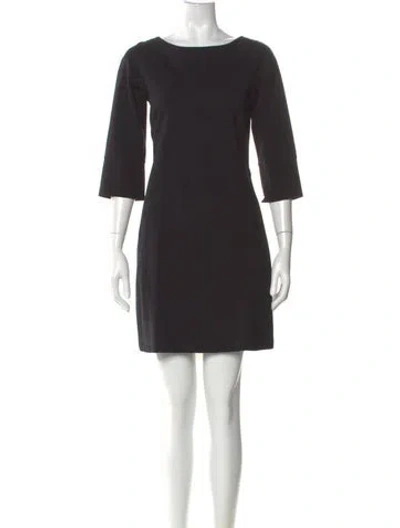 Pre-owned Theory Bateau Neckline Mini Dress In Black