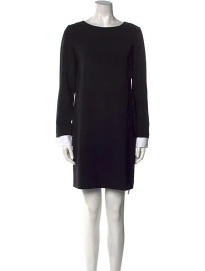 Pre-owned Theory Bateau Neckline Mini Dress In Black