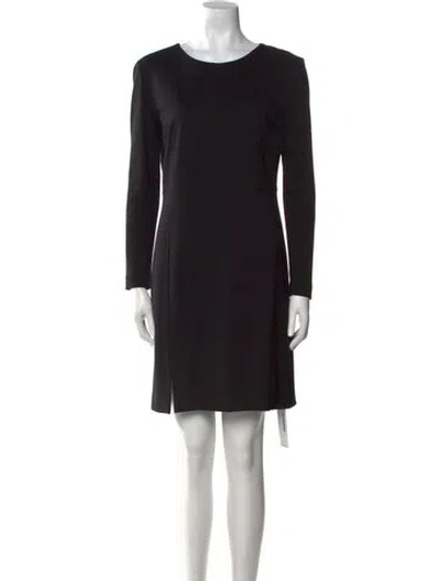 Pre-owned Theory Bateau Neckline Mini Dress In Black