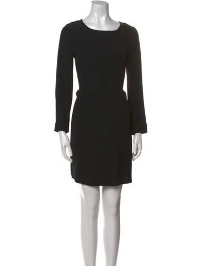 Pre-owned Theory Bateau Neckline Mini Dress In Black