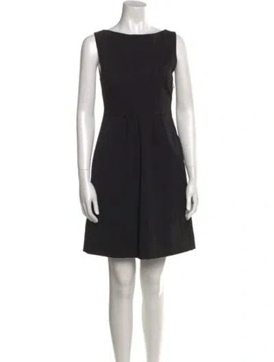 Pre-owned Theory Bateau Neckline Mini Dress In Black