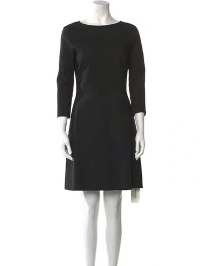 Pre-owned Theory Bateau Neckline Mini Dress In Black