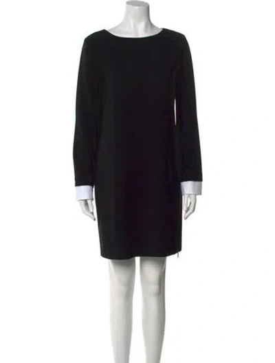 Pre-owned Theory Bateau Neckline Mini Dress In Black