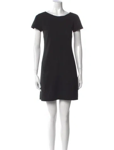 Pre-owned Theory Bateau Neckline Mini Dress In Black