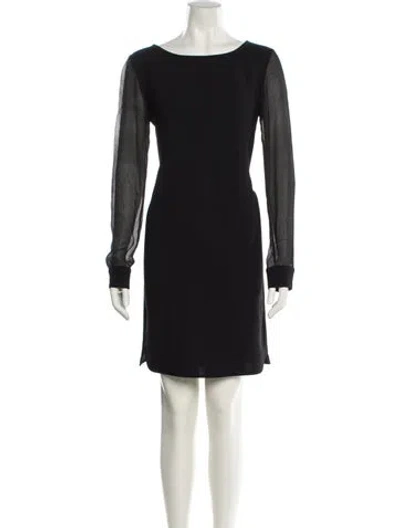 Pre-owned Theory Bateau Neckline Mini Dress In Black