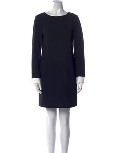 Pre-owned Theory Bateau Neckline Mini Dress In Black