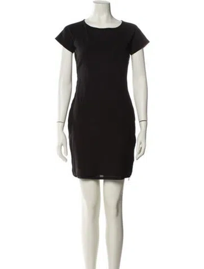 Pre-owned Theory Bateau Neckline Mini Dress In Black
