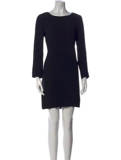 Pre-owned Theory Bateau Neckline Mini Dress In Black