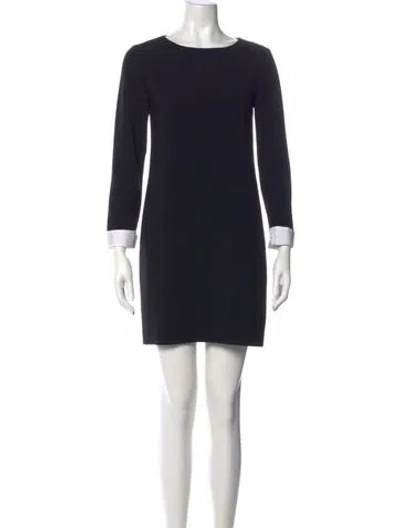 Pre-owned Theory Bateau Neckline Mini Dress In Black