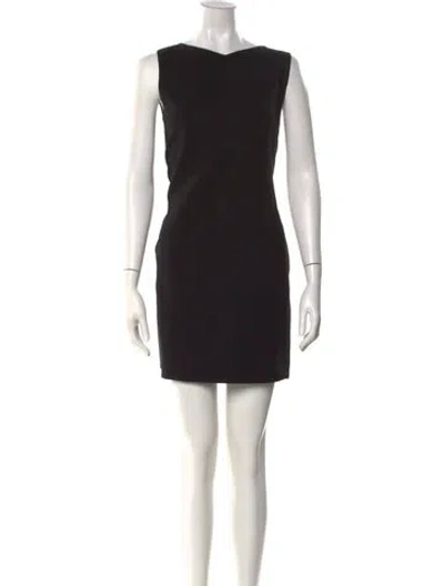 Pre-owned Theory Bateau Neckline Mini Dress In Black