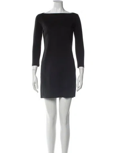 Pre-owned Theory Bateau Neckline Mini Dress In Black