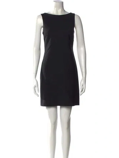Pre-owned Theory Bateau Neckline Mini Dress In Black
