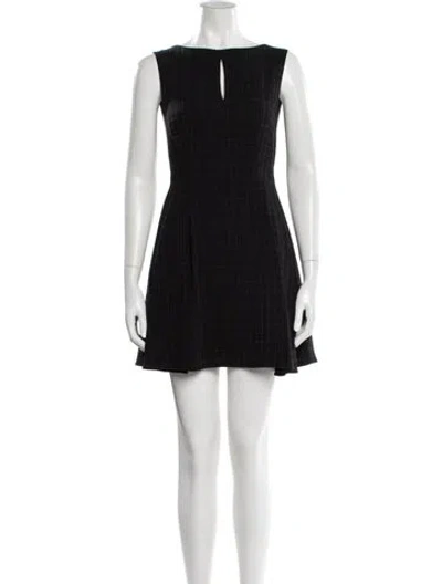 Pre-owned Theory Bateau Neckline Mini Dress In Black