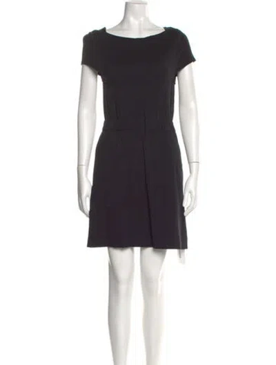 Pre-owned Theory Bateau Neckline Mini Dress In Black