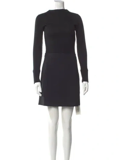Pre-owned Theory Bateau Neckline Mini Dress In Black