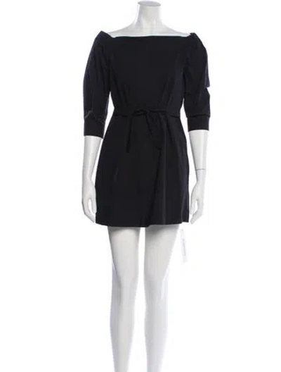 Pre-owned Theory Bateau Neckline Mini Dress In Black