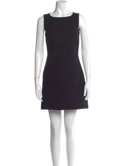 Pre-owned Theory Bateau Neckline Mini Dress In Black