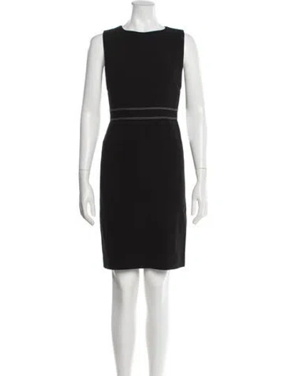 Pre-owned Theory Bateau Neckline Mini Dress In Black
