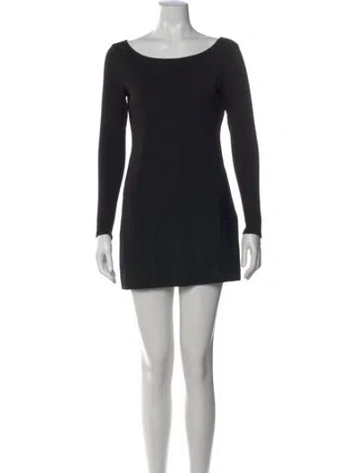 Pre-owned Theory Bateau Neckline Mini Dress In Black