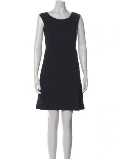 Pre-owned Theory Bateau Neckline Mini Dress In Black
