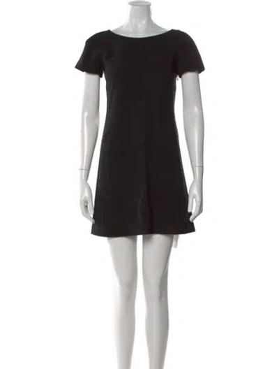 Pre-owned Theory Bateau Neckline Mini Dress In Black