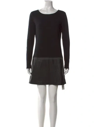 Pre-owned Theory Bateau Neckline Mini Dress In Black