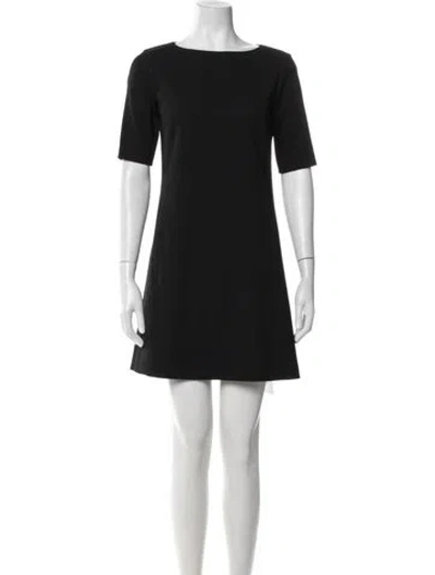 Pre-owned Theory Bateau Neckline Mini Dress In Black