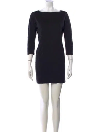 Pre-owned Theory Bateau Neckline Mini Dress In Black