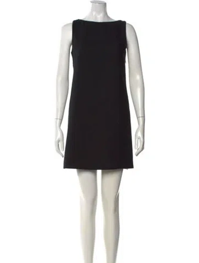 Pre-owned Theory Bateau Neckline Mini Dress In Black