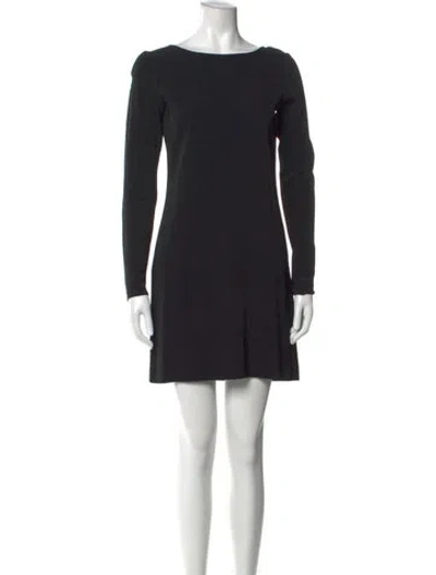 Pre-owned Theory Bateau Neckline Mini Dress In Black