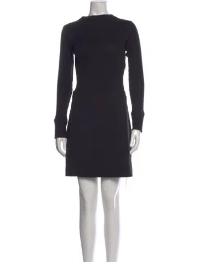Pre-owned Theory Bateau Neckline Mini Dress In Black