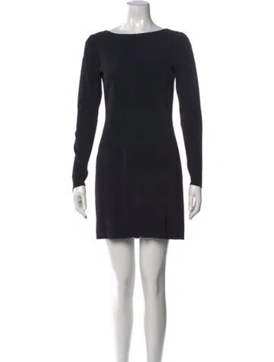 Pre-owned Theory Bateau Neckline Mini Dress In Black