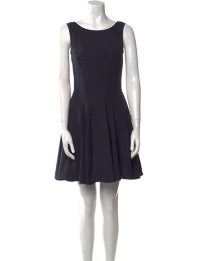 Pre-owned Theory Bateau Neckline Mini Dress In Blue