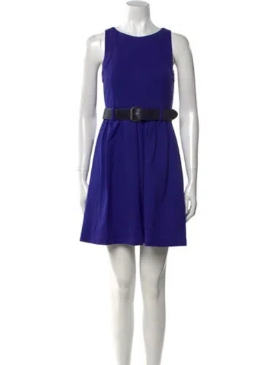 Pre-owned Theory Bateau Neckline Mini Dress In Blue