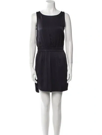 Pre-owned Theory Bateau Neckline Mini Dress In Blue