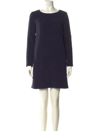Pre-owned Theory Bateau Neckline Mini Dress In Blue