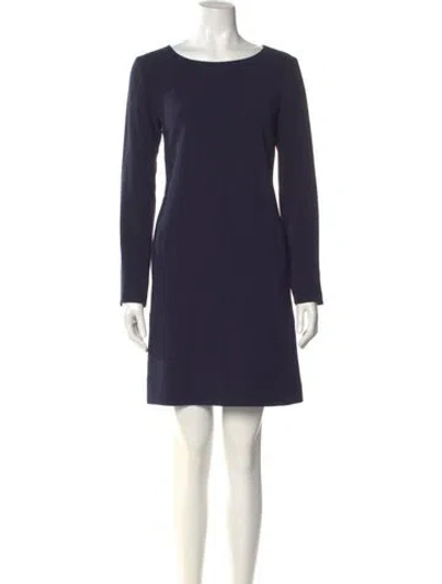 Pre-owned Theory Bateau Neckline Mini Dress In Blue