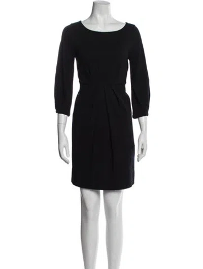 Pre-owned Theory Bateau Neckline Mini Dress In Blue