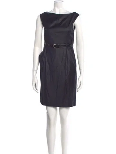 Pre-owned Theory Bateau Neckline Mini Dress In Blue