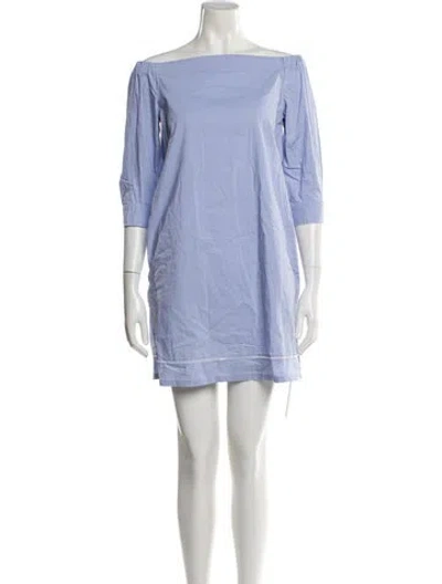 Pre-owned Theory Bateau Neckline Mini Dress In Blue