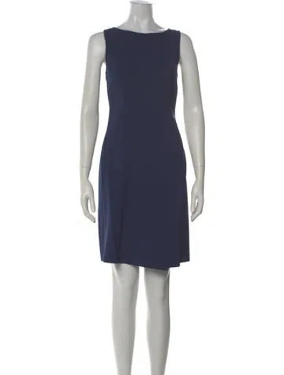 Pre-owned Theory Bateau Neckline Mini Dress In Blue