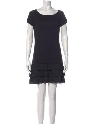 Pre-owned Theory Bateau Neckline Mini Dress In Blue