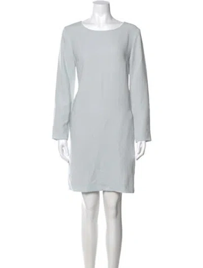 Pre-owned Theory Bateau Neckline Mini Dress In Blue
