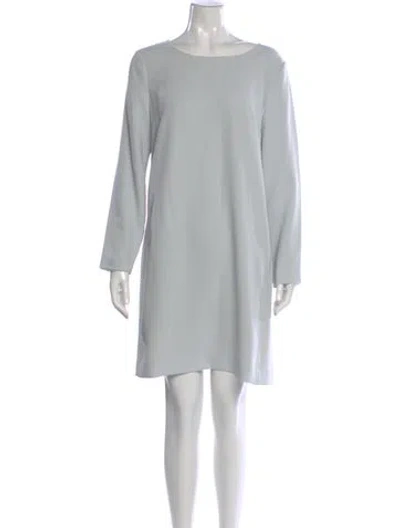 Pre-owned Theory Bateau Neckline Mini Dress In Blue