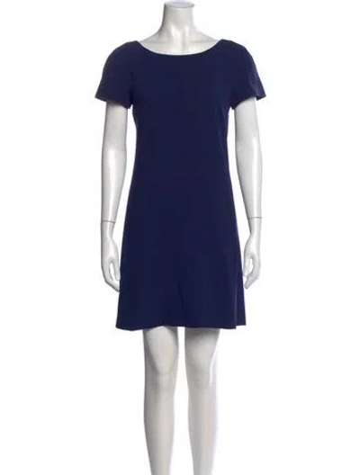 Pre-owned Theory Bateau Neckline Mini Dress In Blue